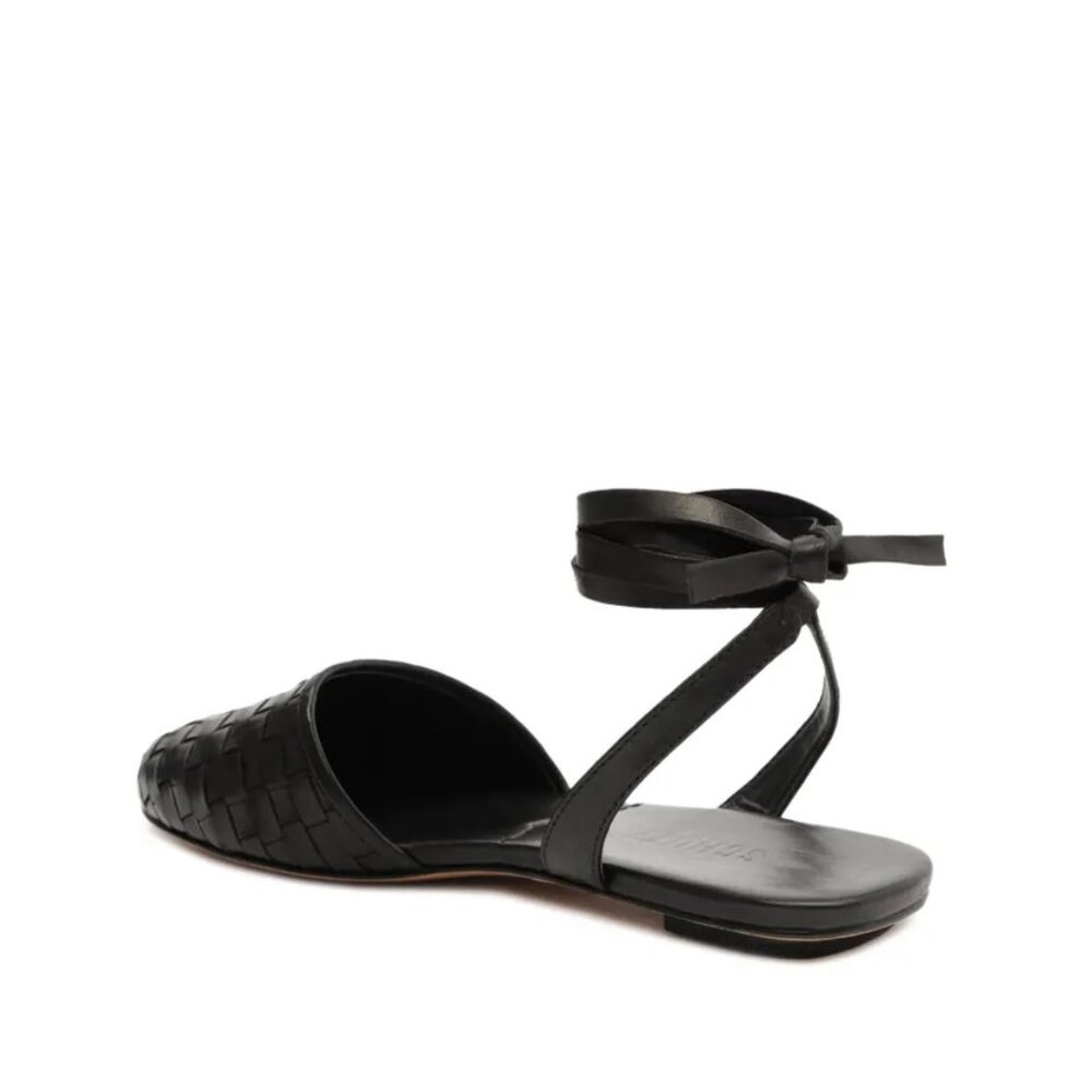 Schutz Ariel Woven Leather Flat Black Sz 7.5B - Picture 7 of 7